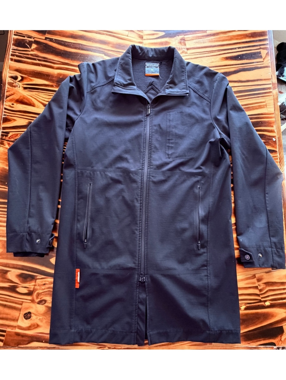 Icebreaker Merino Wool Blend Black Zip Coat, Men's Medium, Contemporary Casual